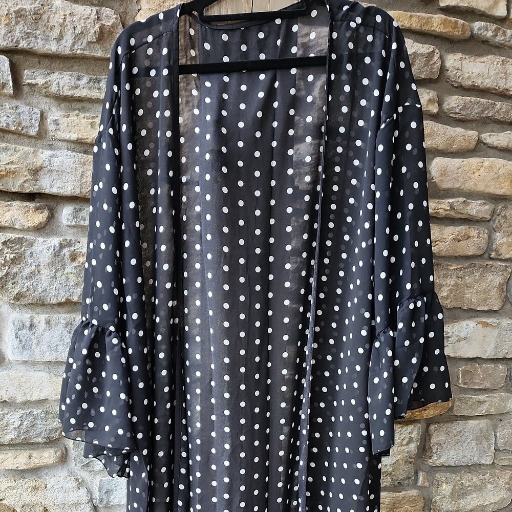 Black Polka Dot Kimono NWT